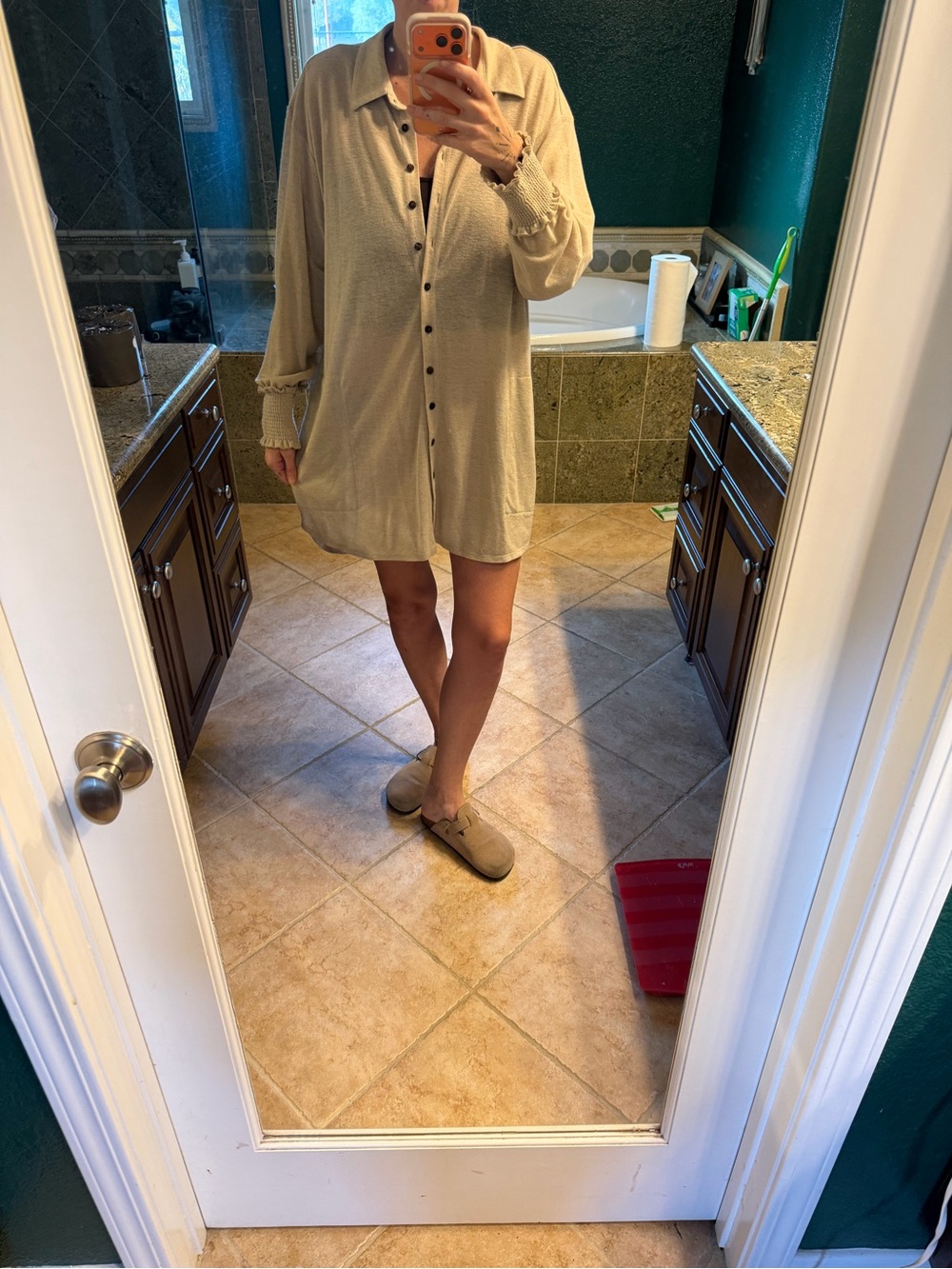 Free People Linen Button Up Beige Size Small